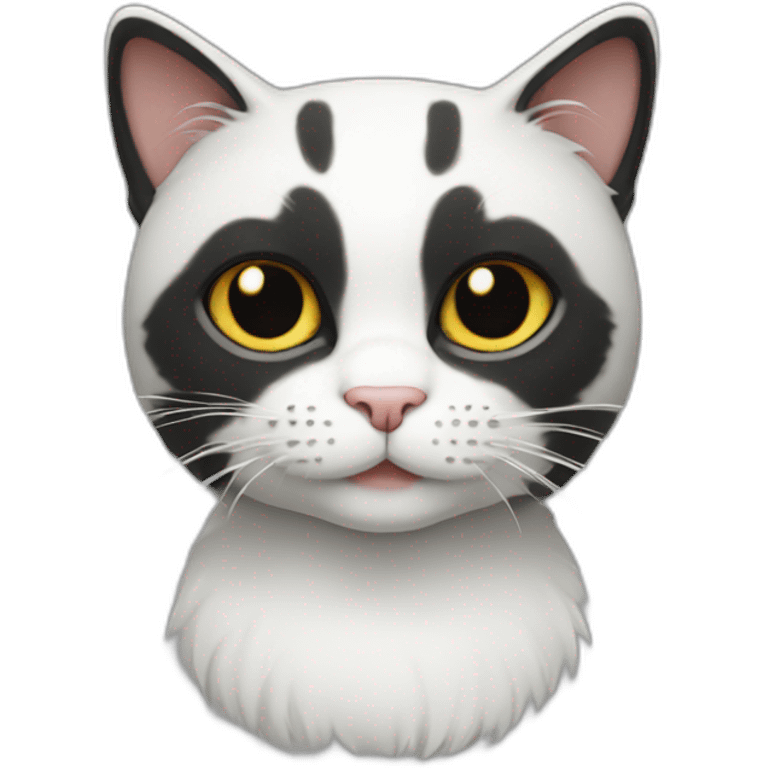 Cat white black emoji