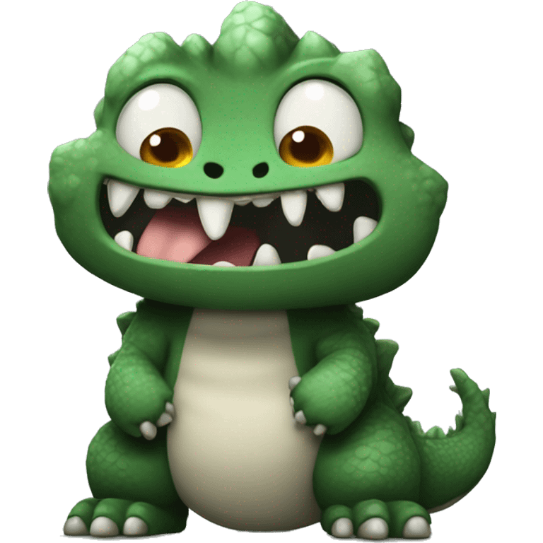 Cute cartoon godzilla cg 2D artist emoji