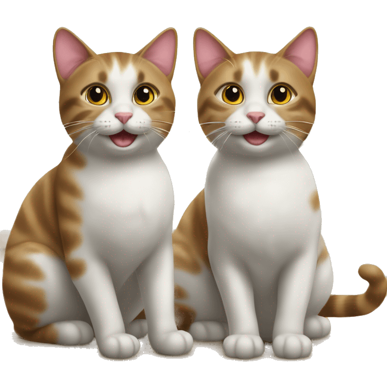 two happy cats new house emoji