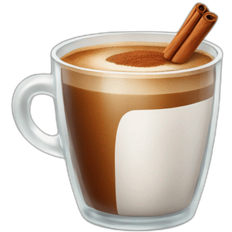 Glass of coffe with cinnamon  emoji