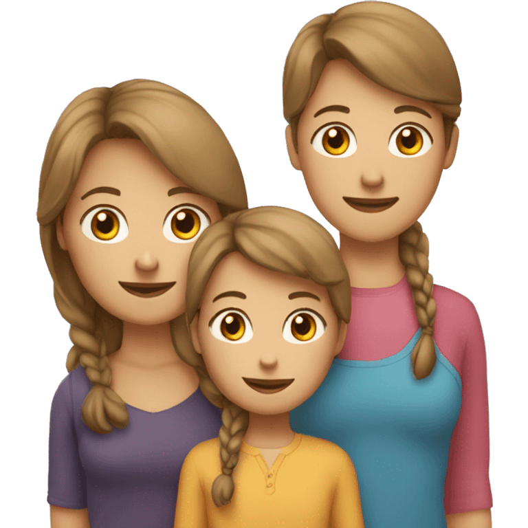 Famille de 5 personnes avec 3filles emoji