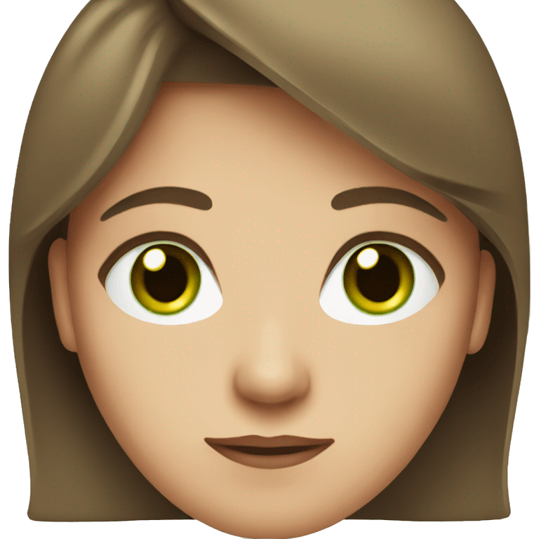 Brown hair green eye woman emoji