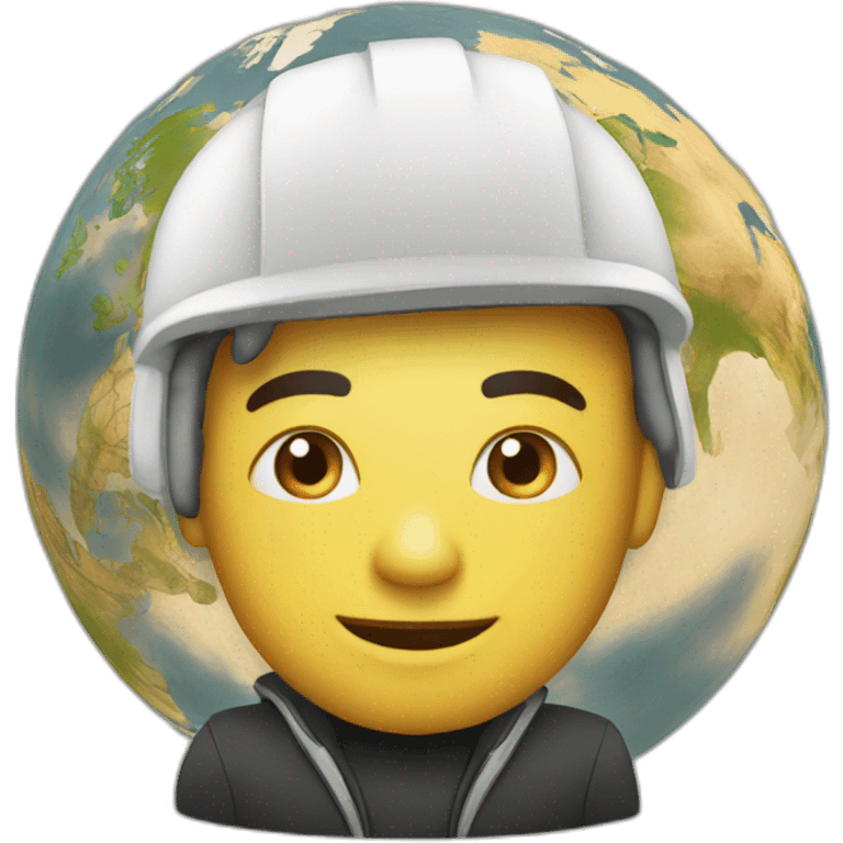 A human mogul against the backdrop of the globe. emoji