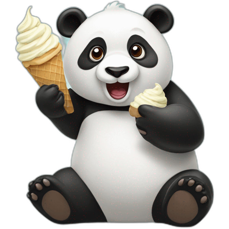 Panda eating ice cream emoji