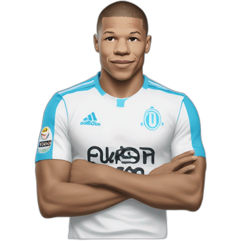 Mbappé avec un t shirt de Marseille emoji