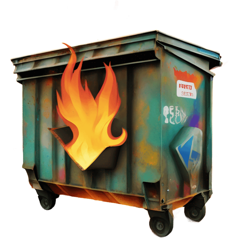 Happy dumpster fire emoji