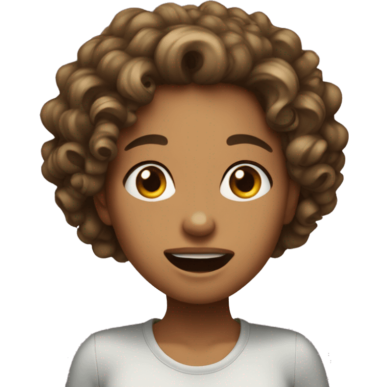 girl curly hair open mouth with sali emoji