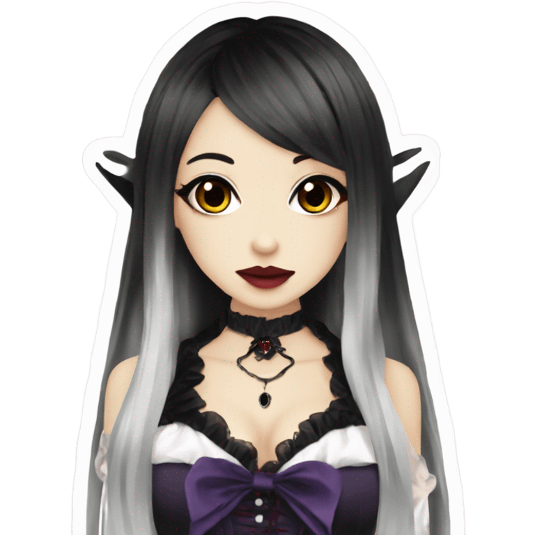 Vampire hime gyaru girl black hair emoji