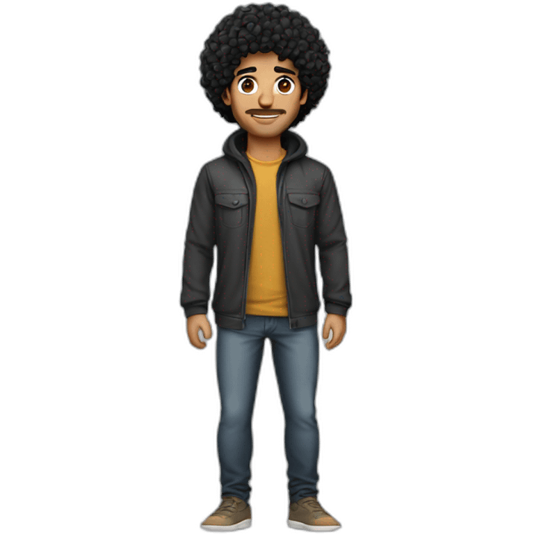 arabic men whit curly black hair, skinny fit emoji