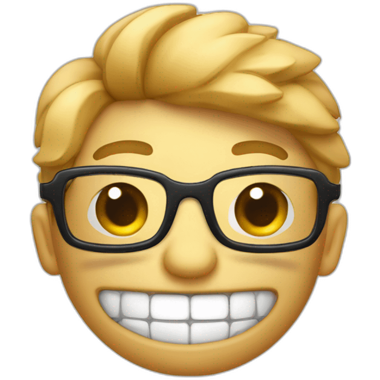 Itello avec un appareil dentaire et des lunettes qui lève le doigt emoji