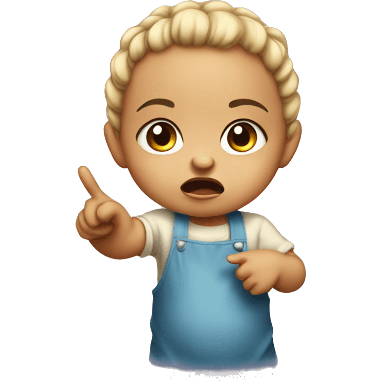 angry baby girl pointing with hand emoji