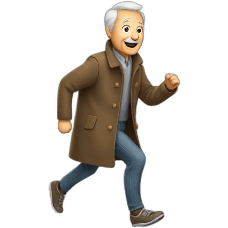 old man coat running emoji