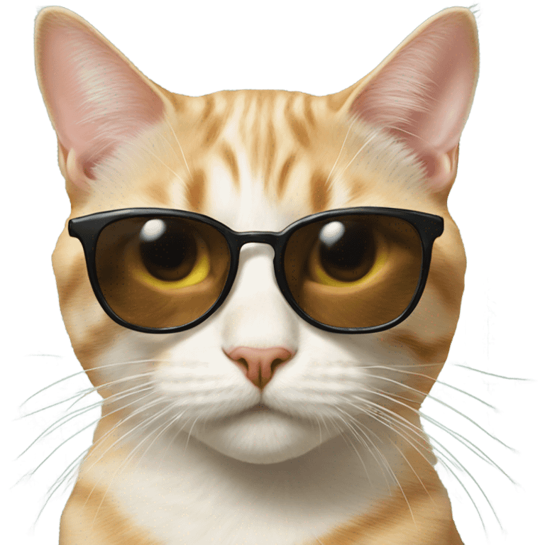 realistic cat portrait close-up with sunglasses  emoji