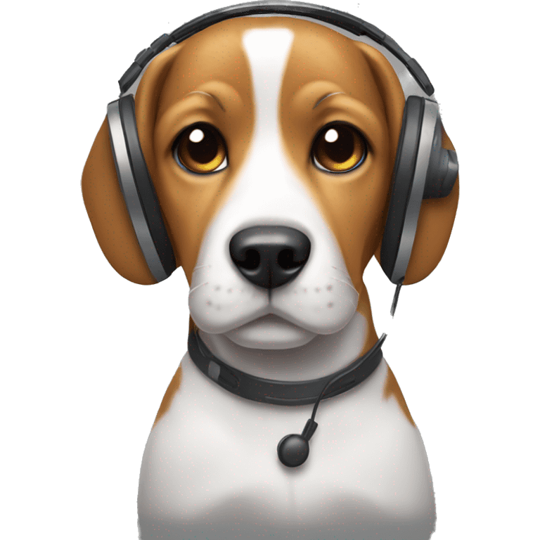 beagle with headphones emoji