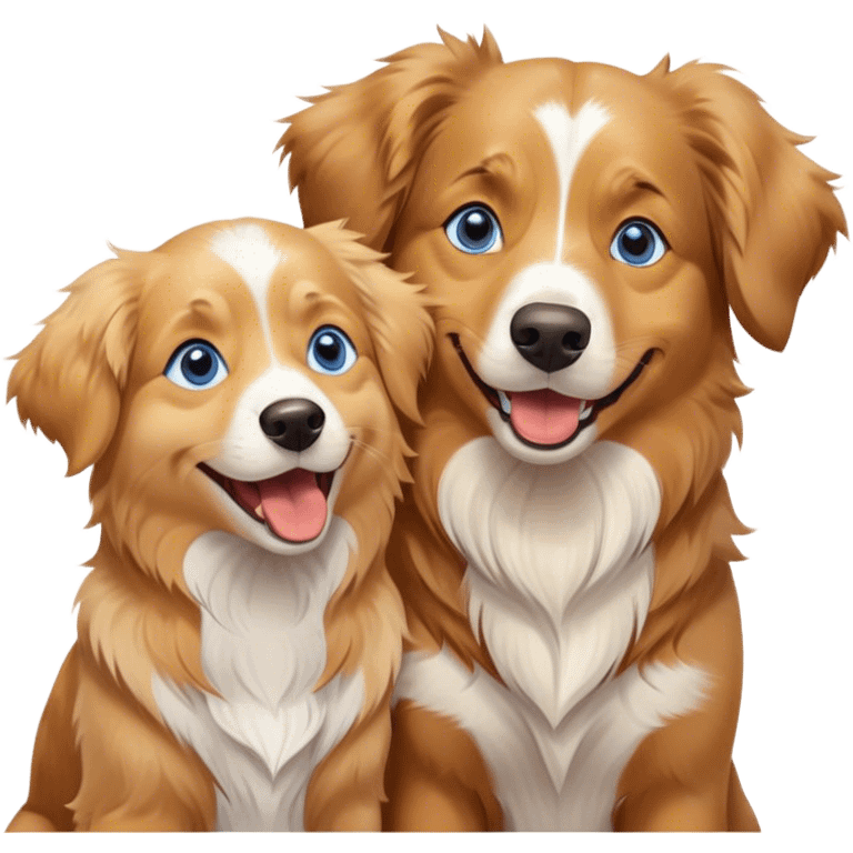 Australian Shepard and golden retriever friends emoji