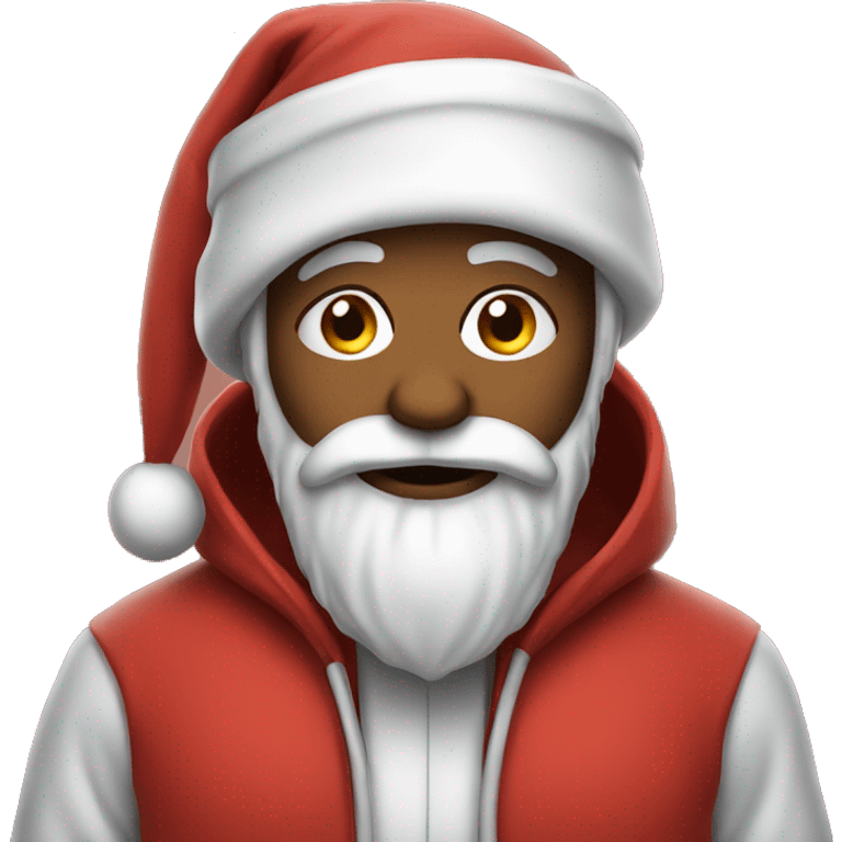 Santa wearing hoodie emoji