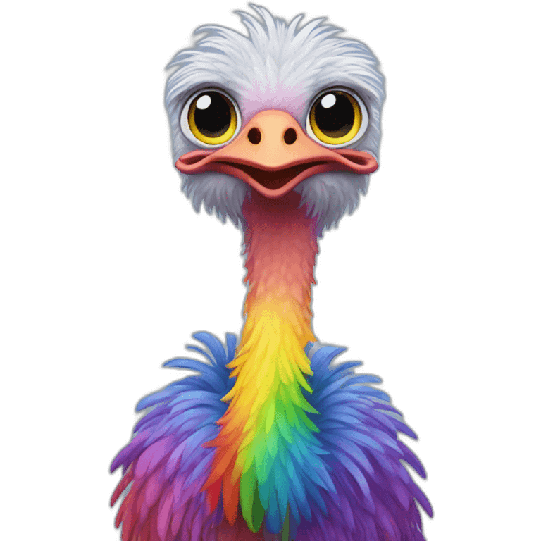 rainbow ostrich emoji