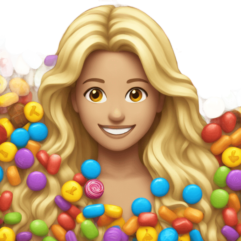 Shakira eating candy emoji