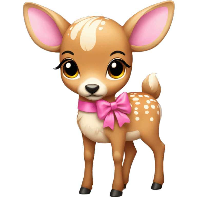 fawn with pink bow emoji