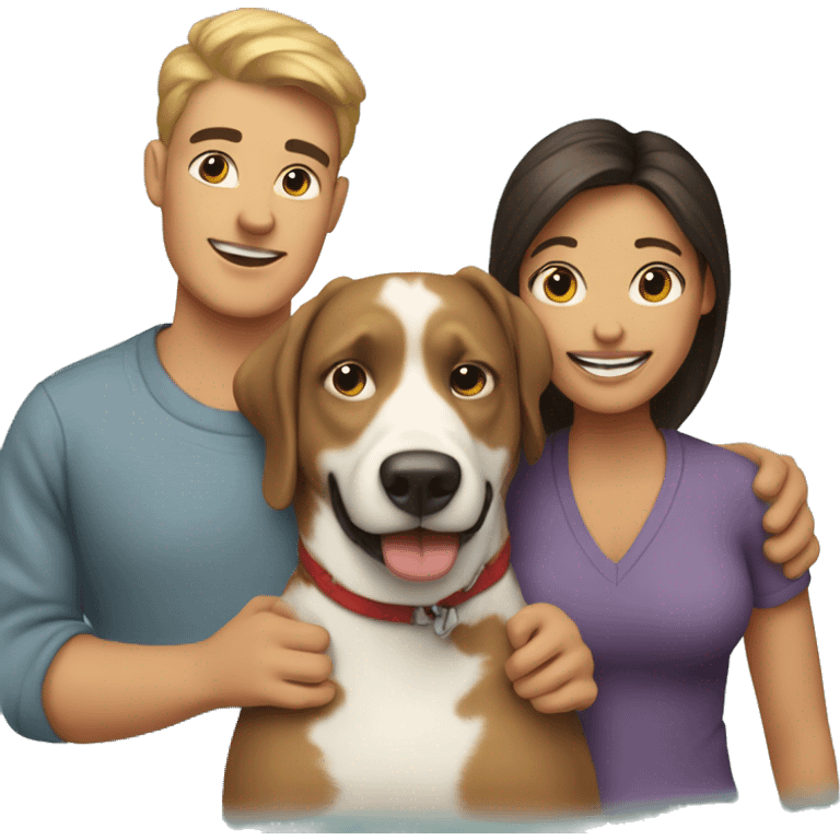 Mom dad boy and dog emoji