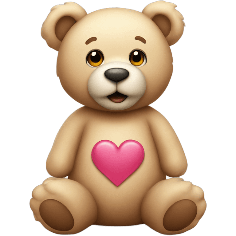 Teddy bear shaped like a heart emoji