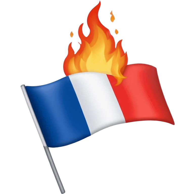 Burning the French flag  emoji