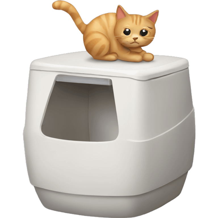 Cat pooping a litter box  emoji