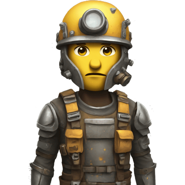 post apocalyptic builder in road sign armor emoji