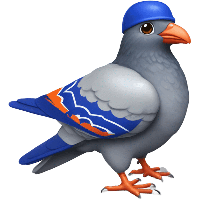 Pigeon with a New York Mets uniform emoji