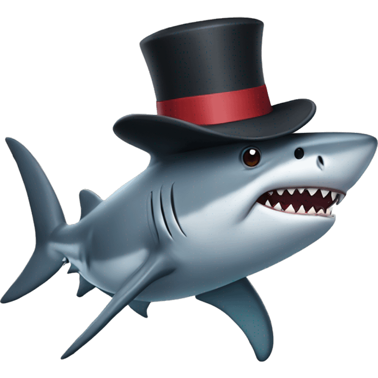 Shark with tophat emoji