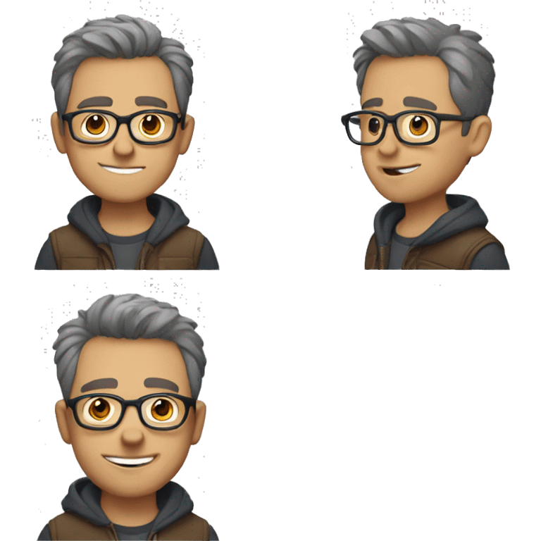 casual guy in glasses, cub emoji