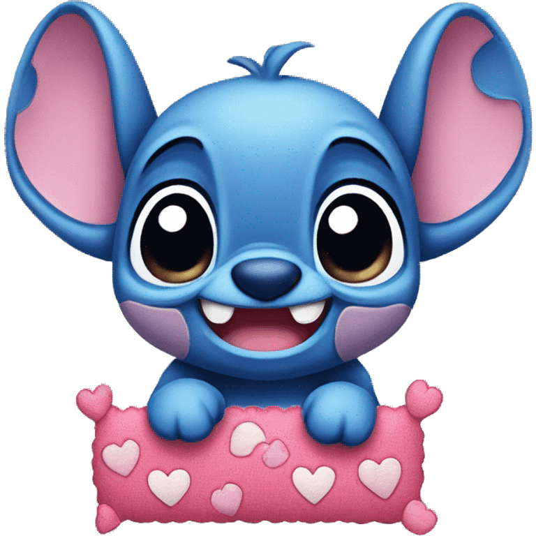 Cute Stitch with hearts emoji