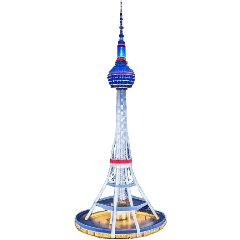 N Seoul Tower Landmark Emoji – Showing the tower atop Namsan Mountain with city lights in the background. emoji