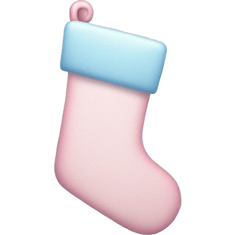 pastel blue and pastel pink christmas stocking emoji