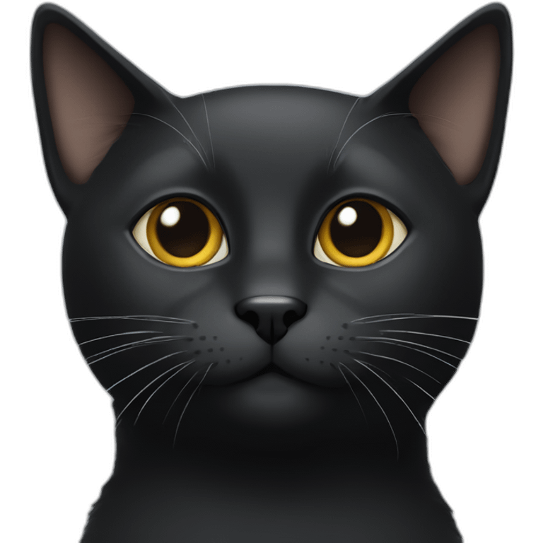 black cat with white dot on nose and forehead emoji