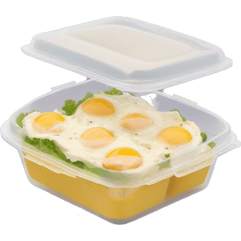 Egg salad in a plastic takeaway container  emoji