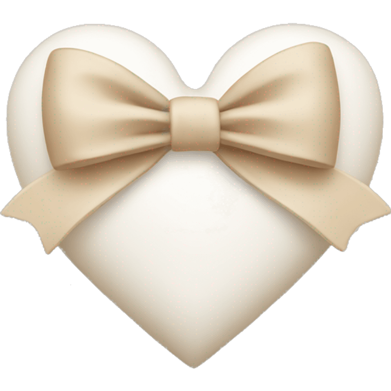 white heart with beige bow emoji