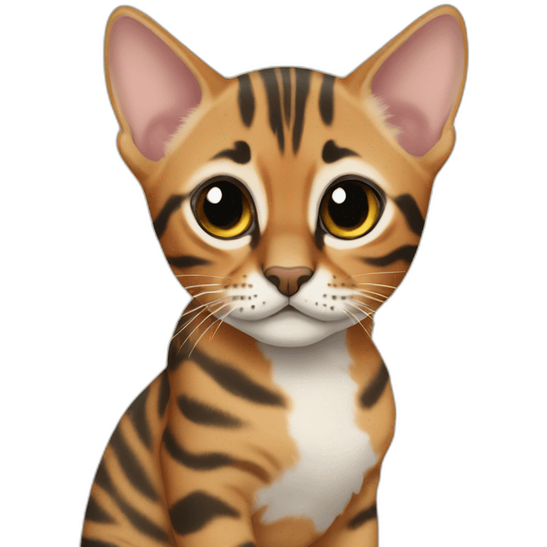 Bengal kitten big head emoji