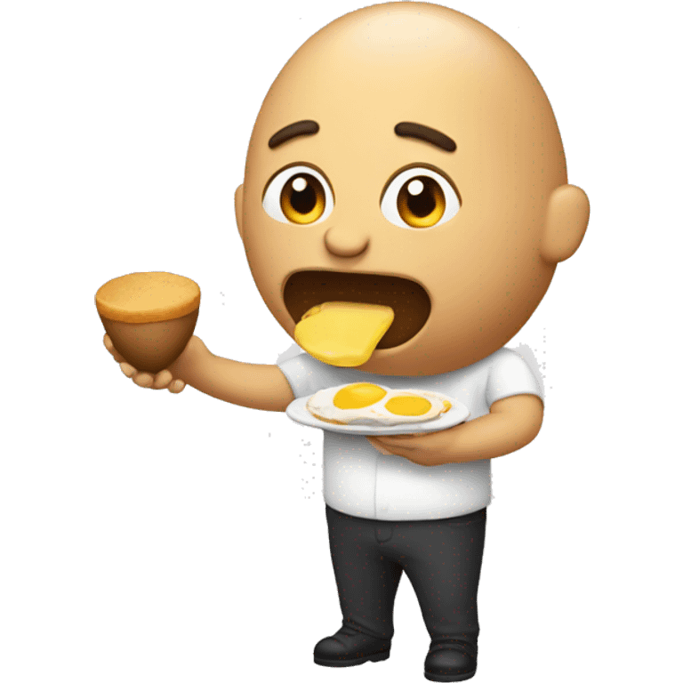 Man eating eggpant emoji