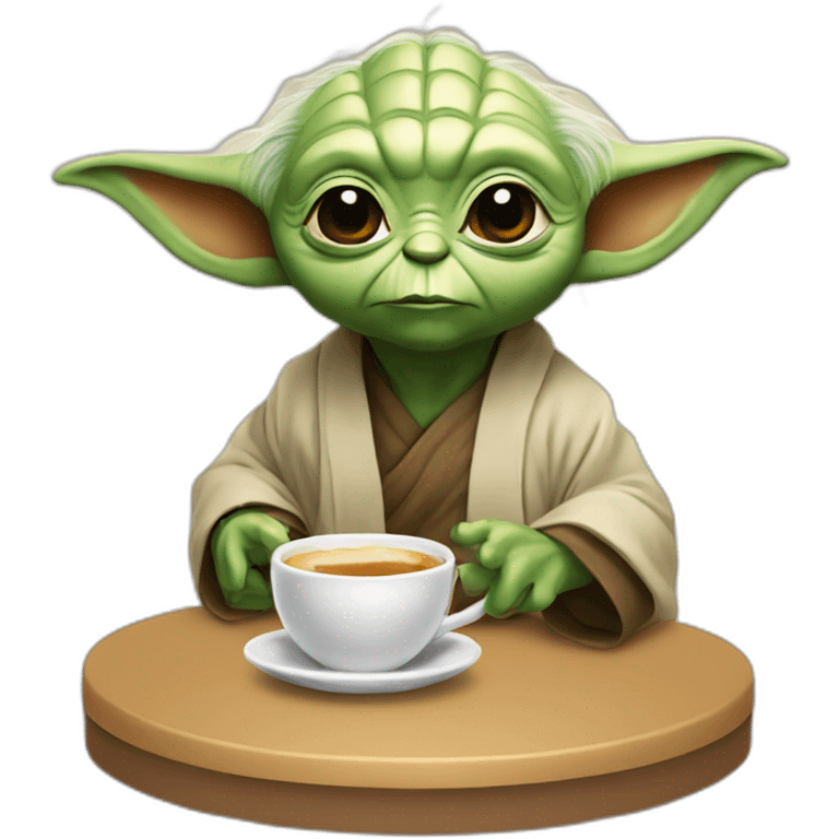 Yoda tomando cafe emoji