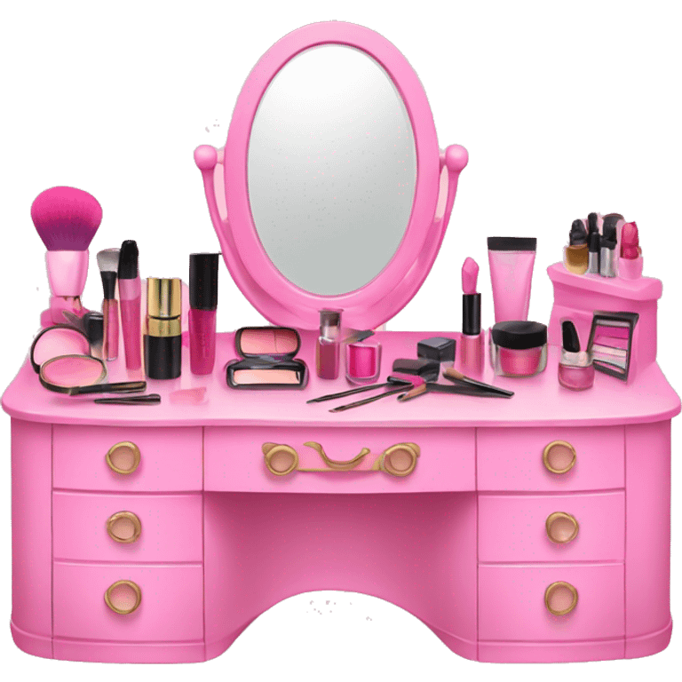 Pink makeup dresser  emoji