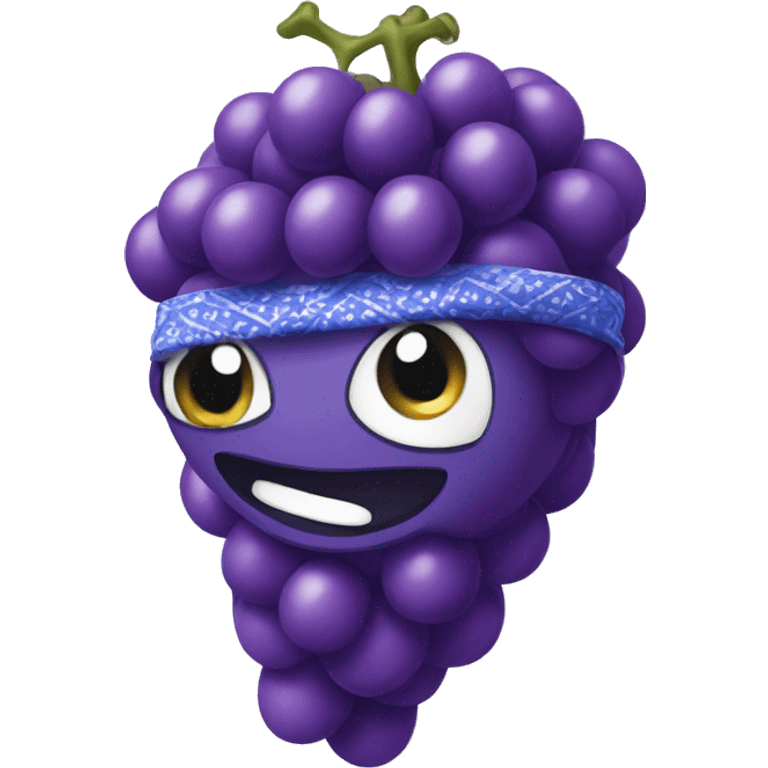 Grape wearing bandana  emoji