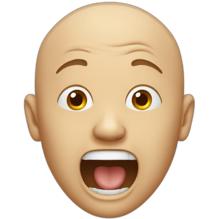 bald man screaming emoji