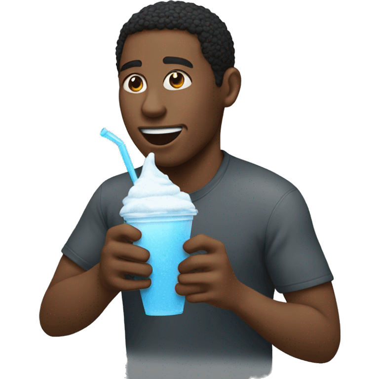 A black guy eating water ice emoji