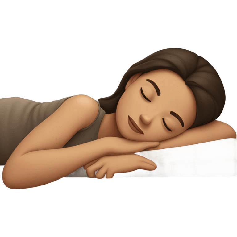 Brunette girl sleepin emoji