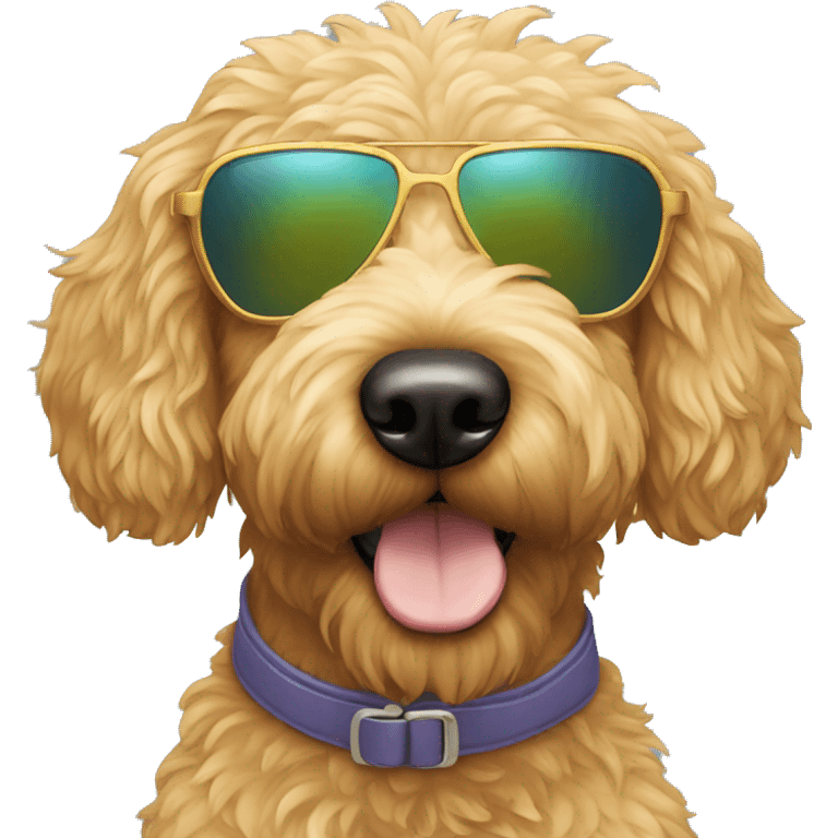 Golden doodle wearing sunglasses  emoji