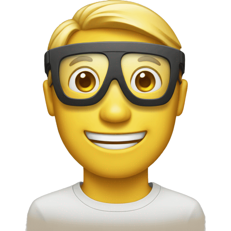 happy emoji with googles on emoji