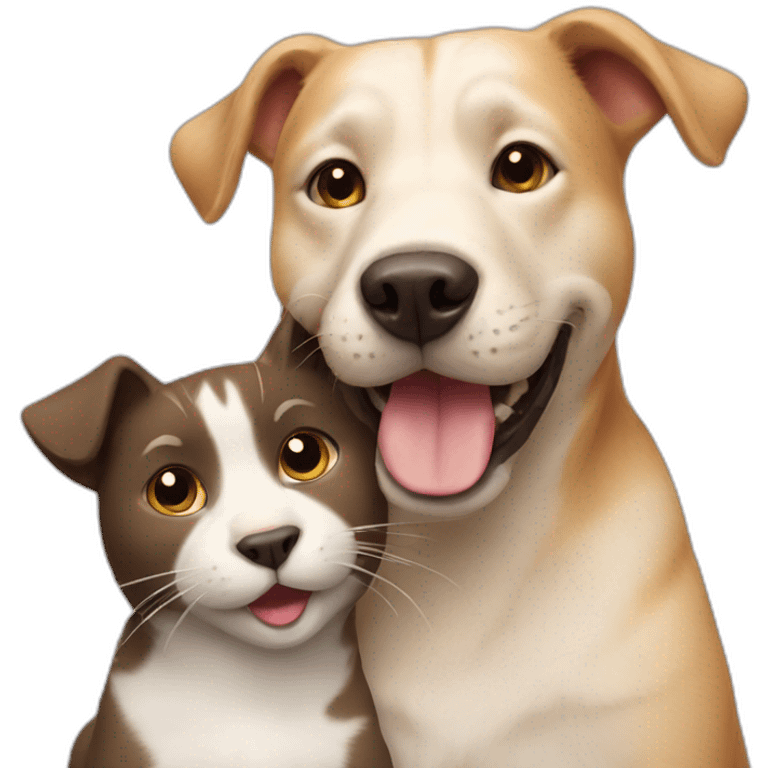 cat and dog happy emoji