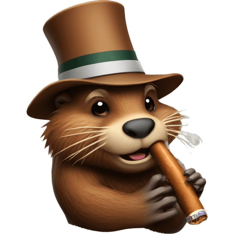 Beaver smoking a cigar emoji