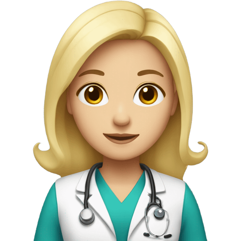 girl with blonde hair in doctors uniform emoji